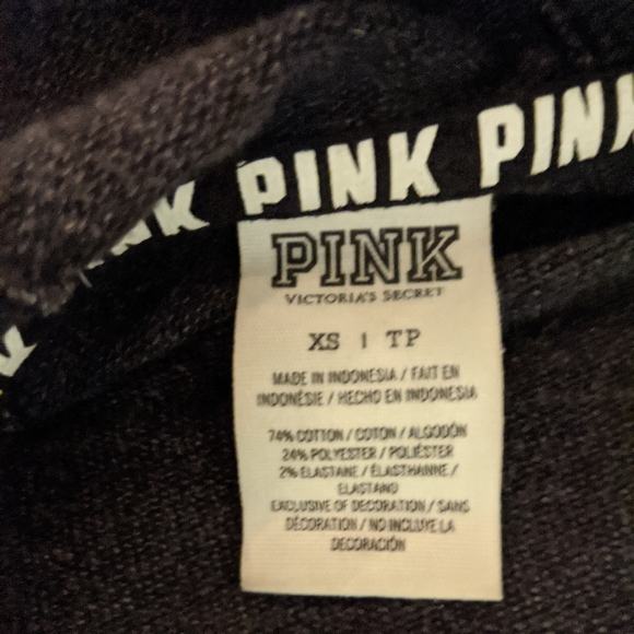 Victoria Secret Pink zip up hoodie dark gray - Picture 2 of 2